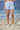 Embroidered Slim-Fit Shorts in Premium Cotton Poplin – Light Blue