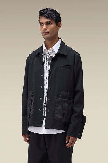 Premium Panelled Jacket in Black