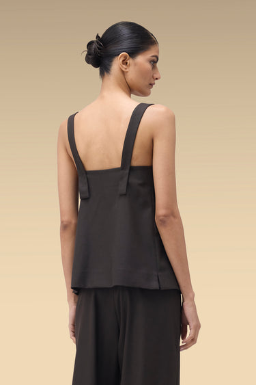 Premium Chocolate Brown Dobby Viscose Corset Top