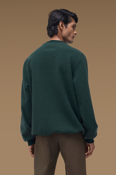 Premium Thread Detail Sweatshirt in Midnight Green