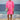 Barbie pink cotton poplin oversized dress for women with embroidered detailing