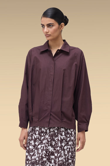 Premium Chocolate Brown Cotton Poplin Oversize Shirt