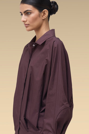 Premium Chocolate Brown Cotton Poplin Oversize Shirt