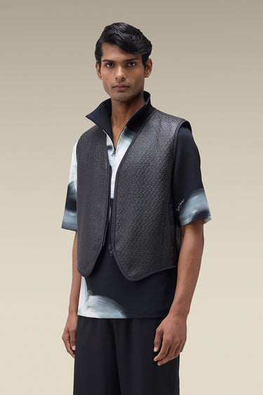 Premium Textured Gilet in Black