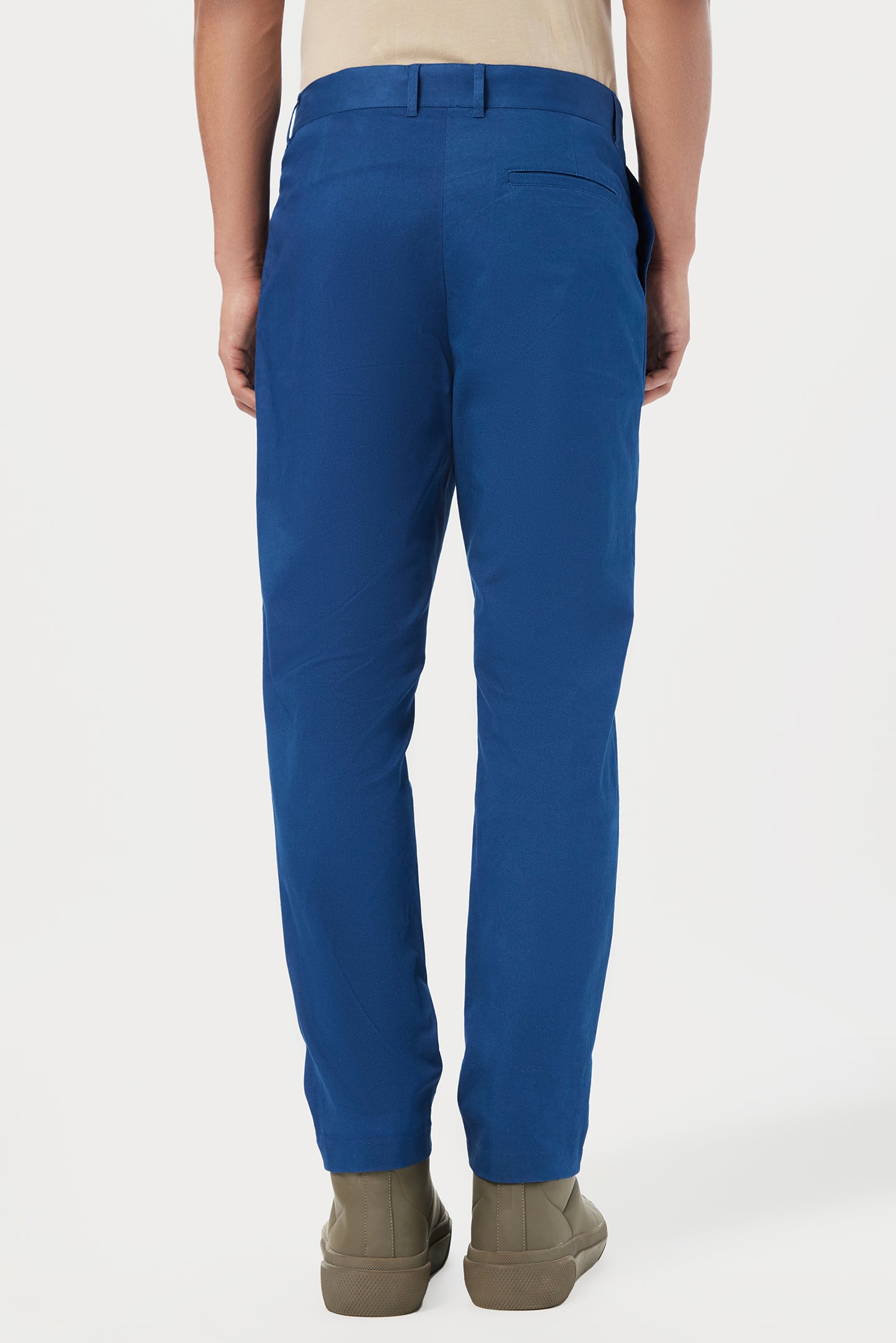 Regular Fit Trousers with Back Bone Pocket
