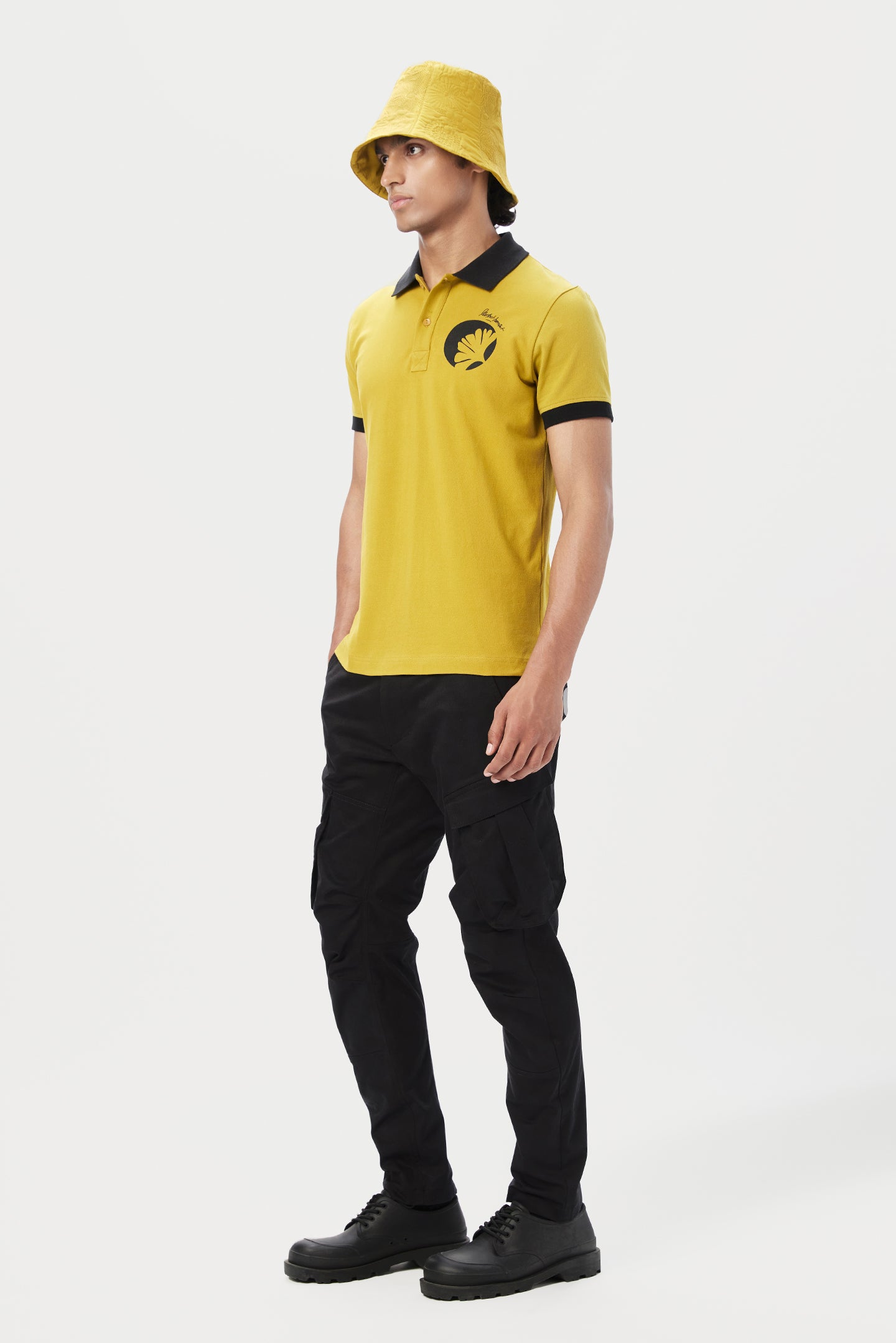 Regular Fit Polo T-Shirt with Signature Stamp Print Placement