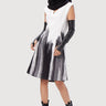Semi-Fit V-Neck Sleeveless Dress with Brush Stroke Print - Genes Lecoanet Hemant