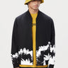 Stylish Regular Fit Bomber Jacket with Gingko Print - Genes Lecoanet Hemant