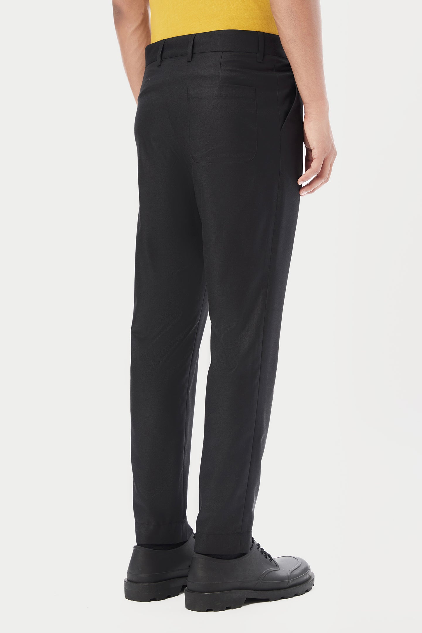 Regular Fit Trousers with Back Patch Pocket