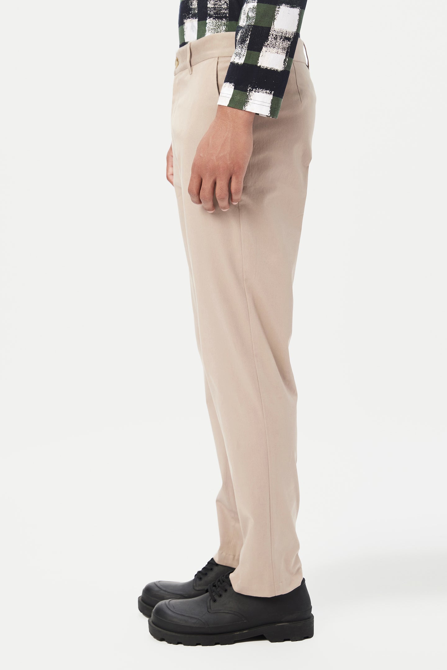 Classic Fit Trousers with Back Bone Pocket
