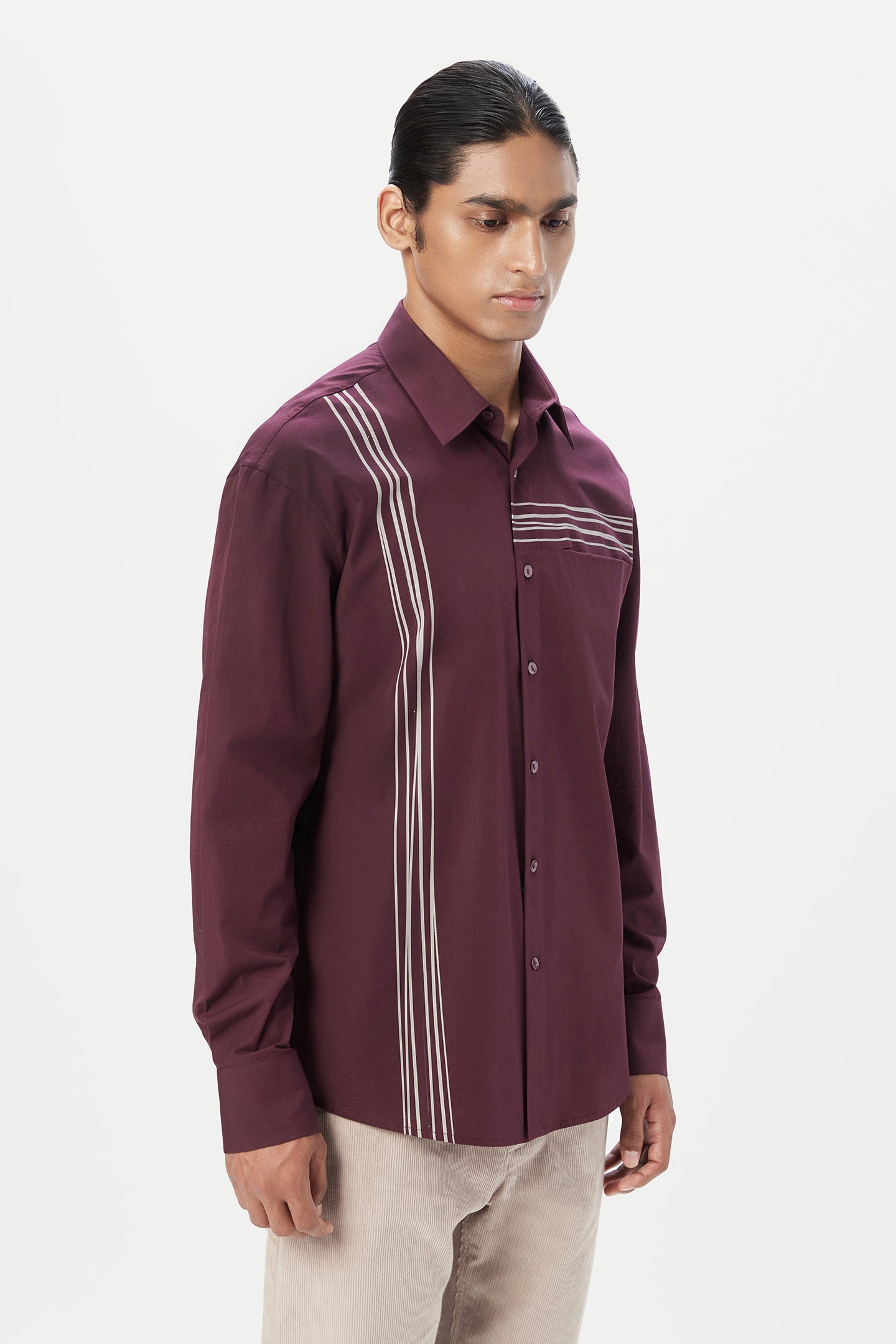 Relaxed Fit Button-Down Shirt with Drop Shoulder