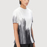 Slim Fit Raised Neck Top with Dart and Brush Stroke Print - Genes Lecoanet Hemant