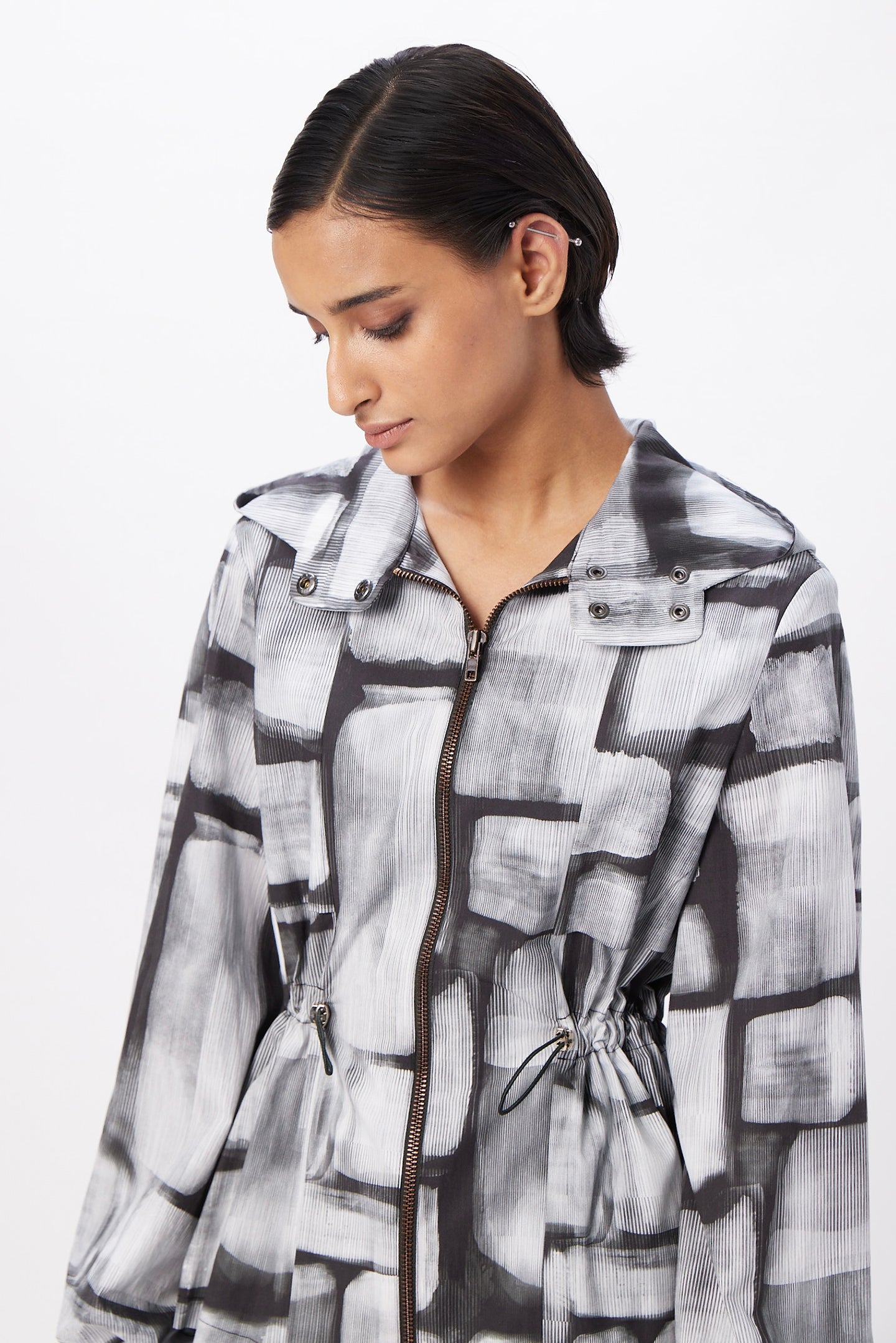 Buy Structured Pleated Shoulder A-Line Jacket Online – Genes Online Store