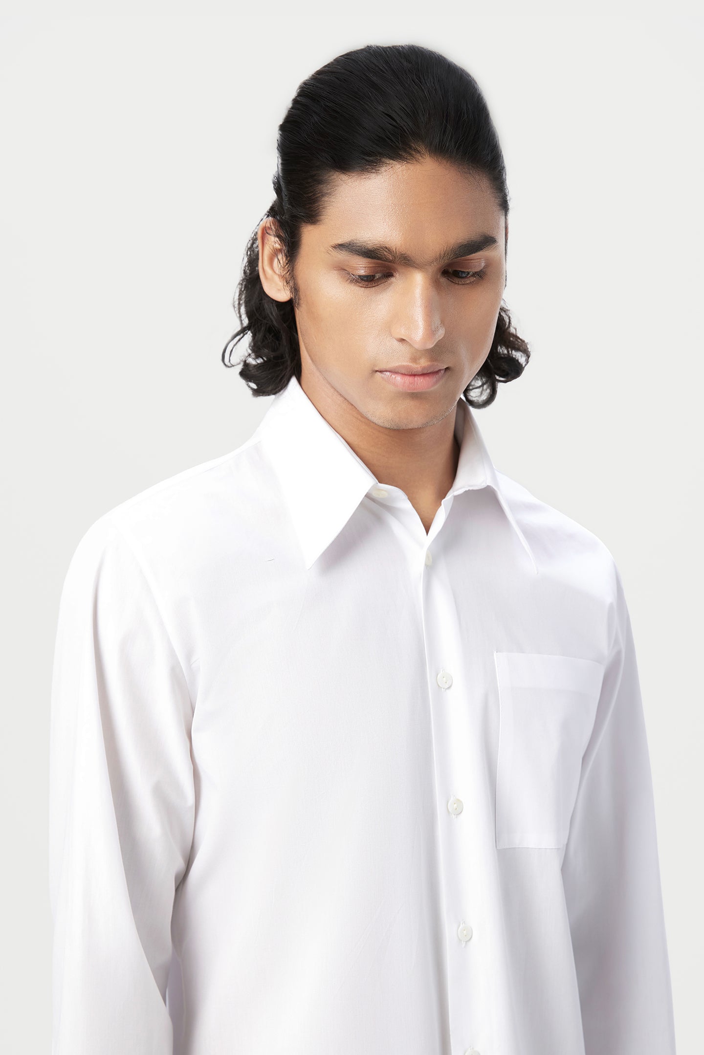 Regular Fit Button-Down Shirt with Stylish Line Print Placement