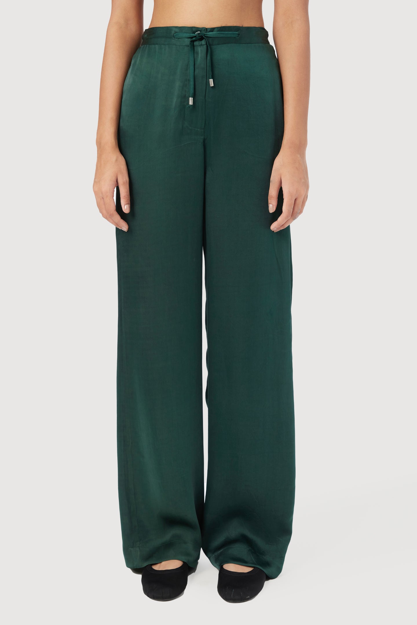 Straight Fit Trousers with Elasticated Back Waistband