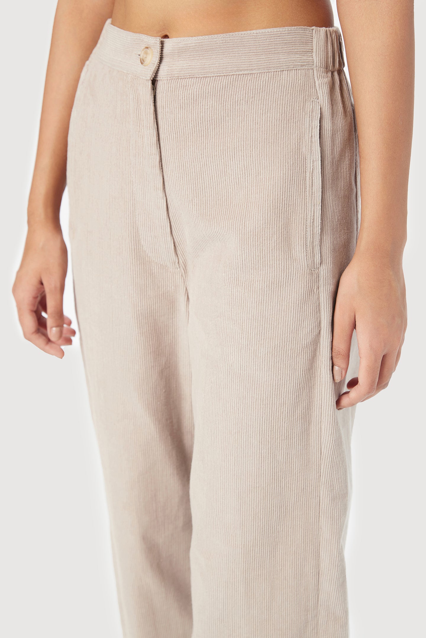 Straight Fit Trousers with Unique Seam Detailing and Knee Darts