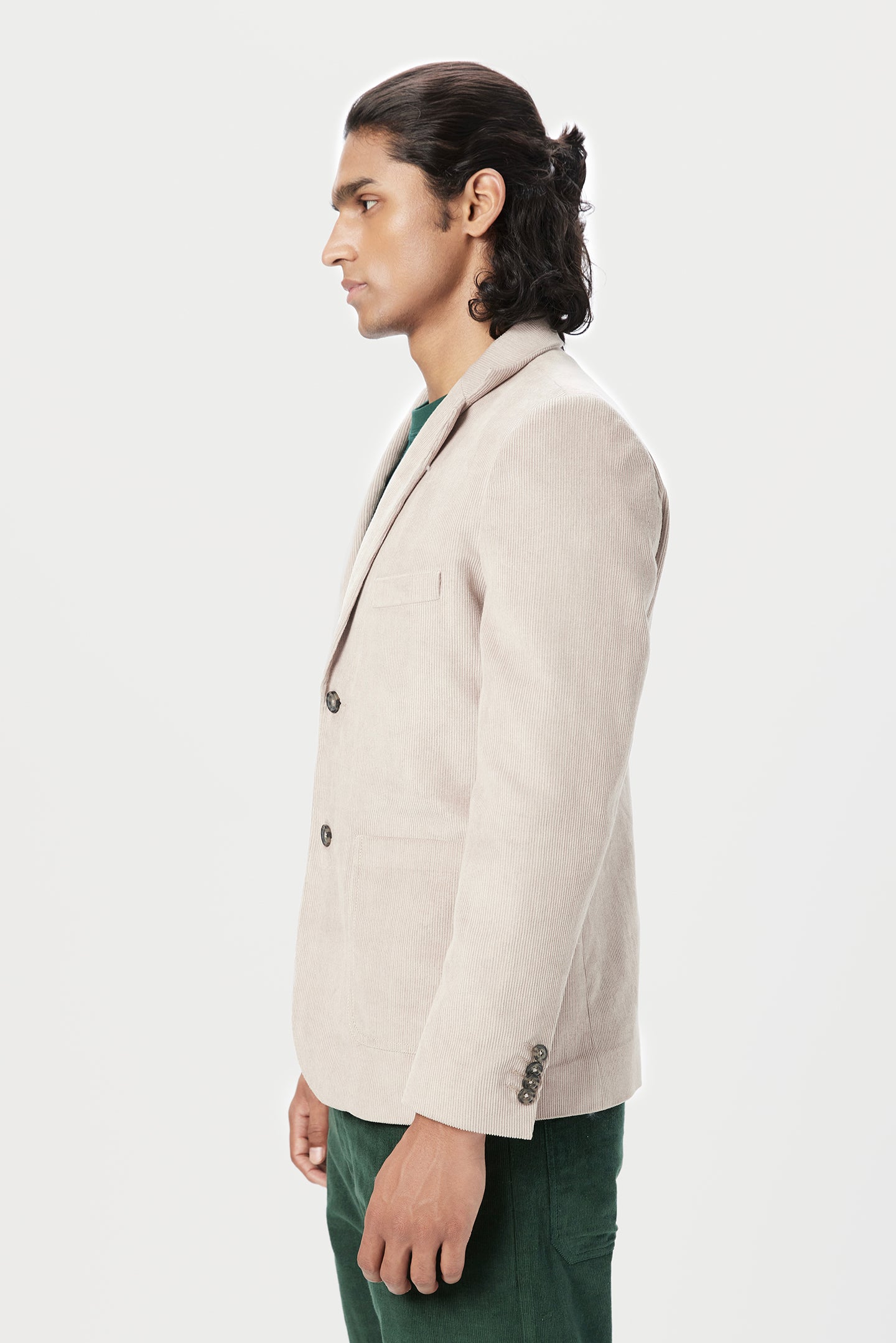 Classic Fit Two-Button Jacket with Fish Printed Lining