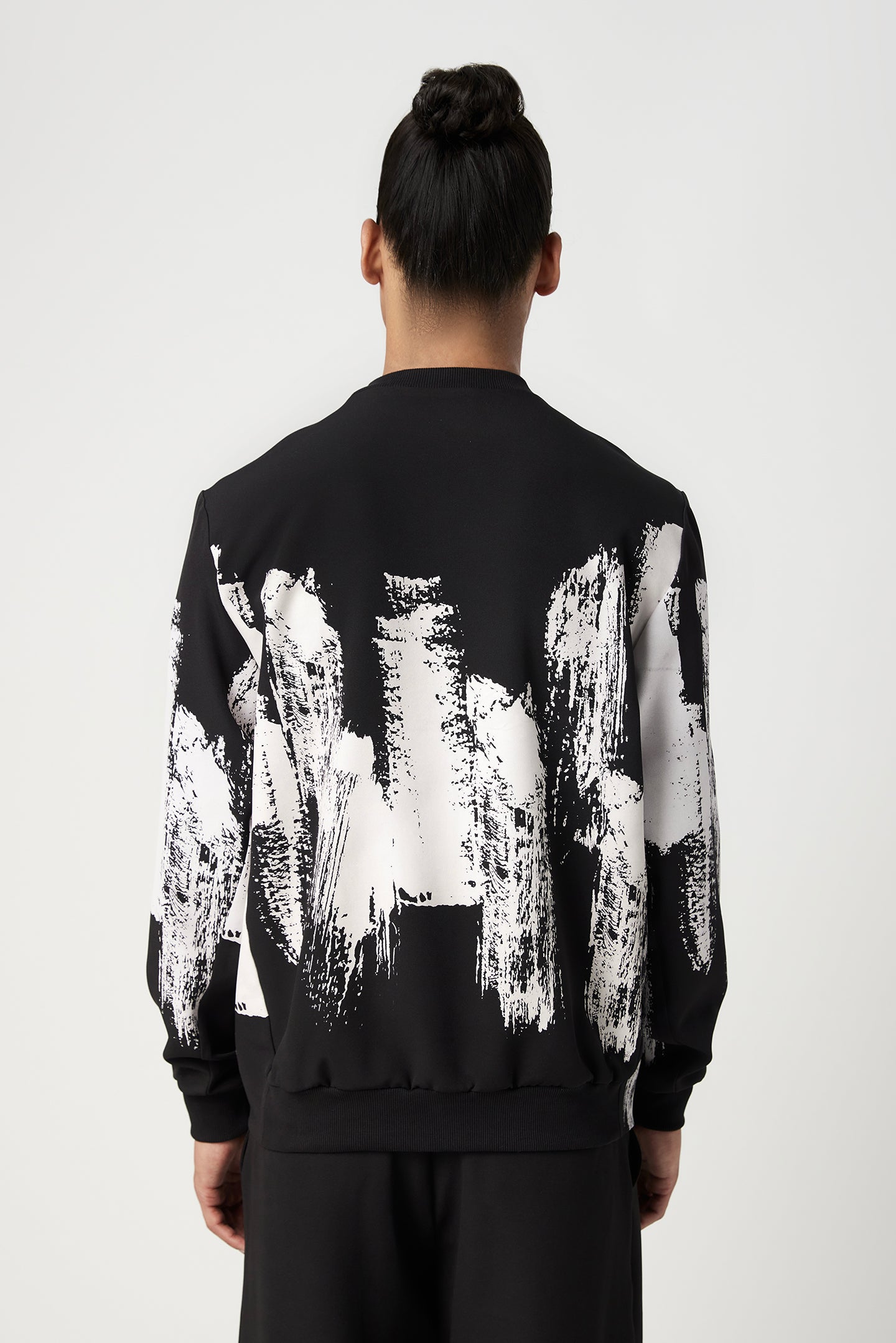 Regular Fit Sweatshirt with Artistic Brush Effect Print