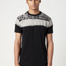 Classic Fit T-Shirt with Placement of Bold Large Stripes - Genes Lecoanet Hemant
