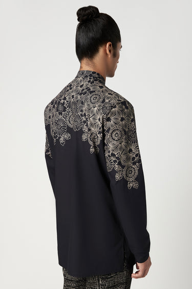 Regular Fit Band Collar Short Kurta with Placket Opening - Genes Lecoanet Hemant