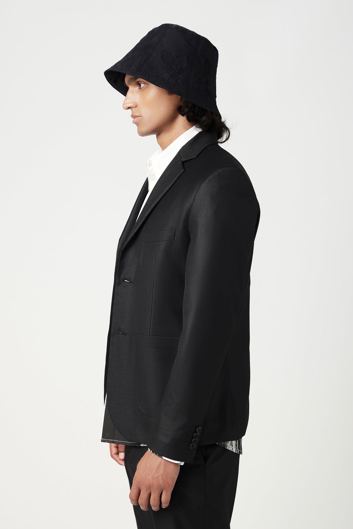 Regular Fit Two-Button Jacket with Patch Pocket