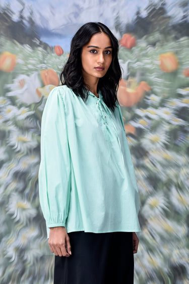 Malmal Lace up Relax Fit Top- Nile Green - Genes Online Store