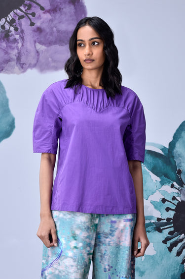 Gather Heart Regular Fit Top- French Lavender - Genes Online Store