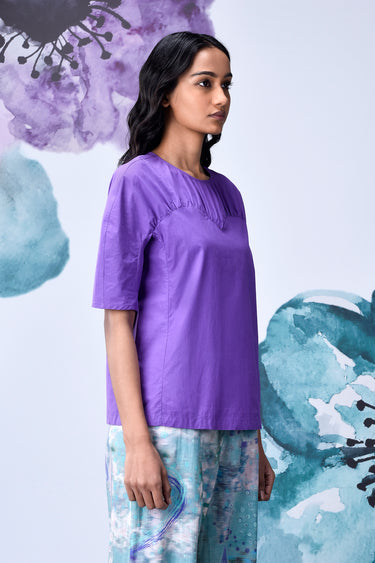 Gather Heart Regular Fit Top- French Lavender - Genes Online Store