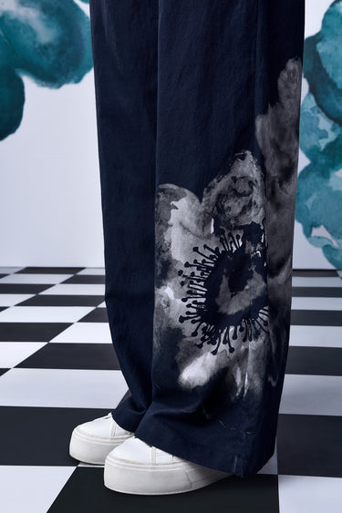 Anemone Flower Semi Fitted Dungaree- Black Grey - Genes Online Store