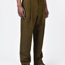 Men's Straight Fit Pleated Trousers Khaki - Genes Lecoanet Hemant