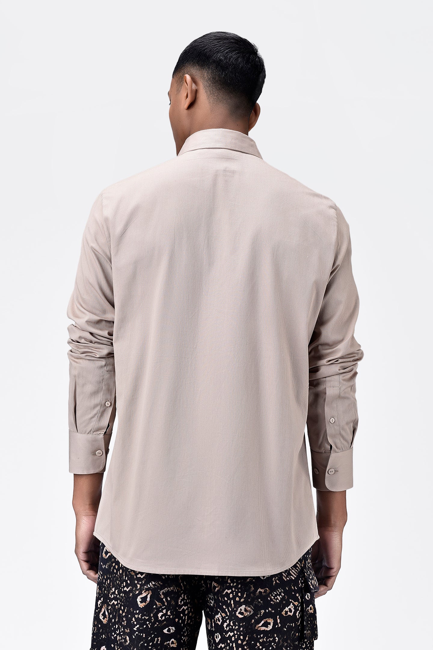Regular Fit Button Down Shirt with Pleated Placket