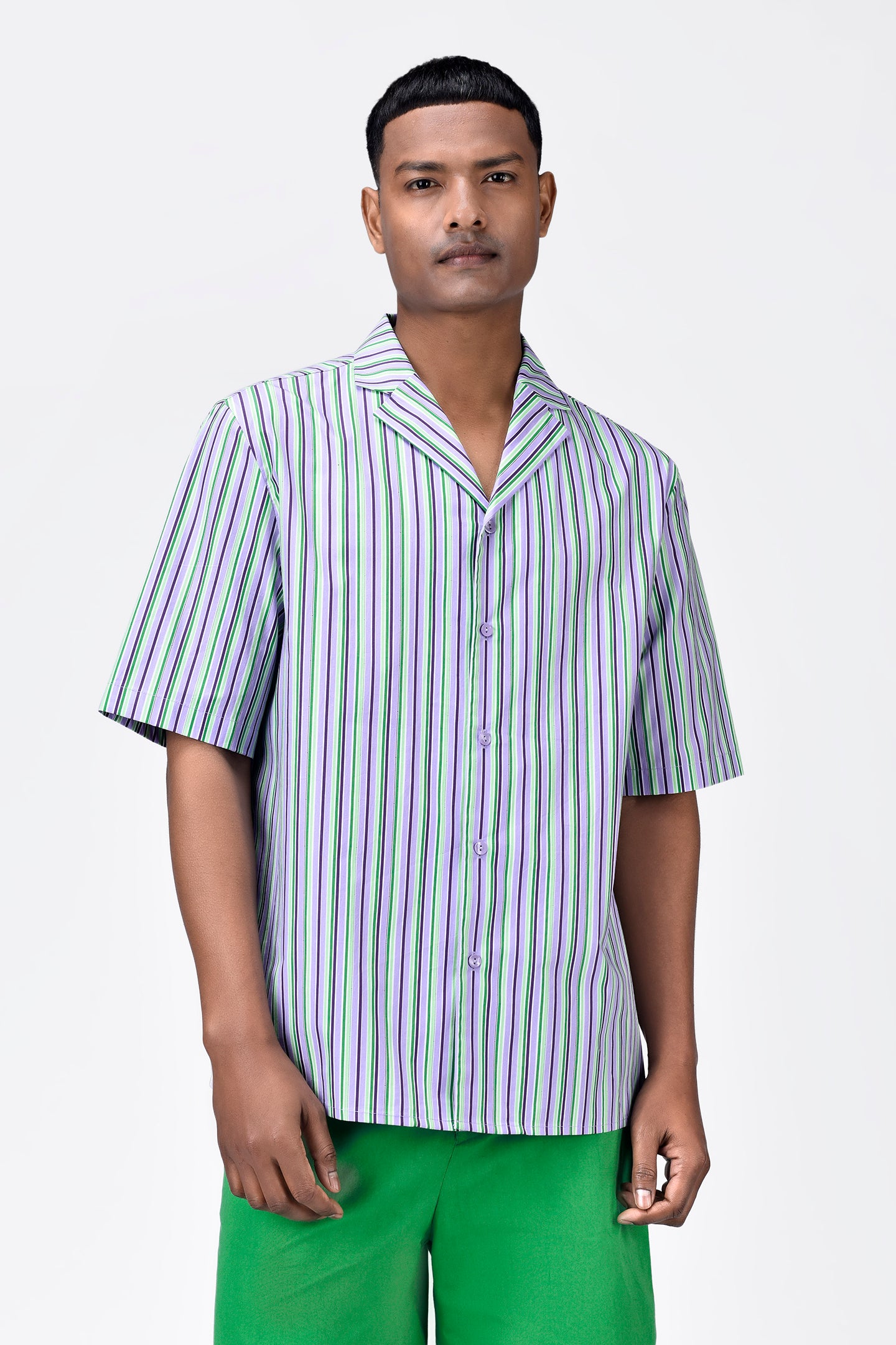 Easy Fit Men's Half Sleeve Shirt with Cuban Collar