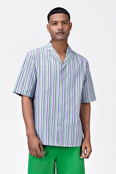 Easy Fit Men's Half Sleeve Shirt with Cuban Collar - Genes Lecoanet Hemant