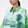 Oversized Cotton Poplin Shirt With Landscape Print - Genes Lecoanet Hemant