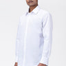 Regular Fit Men's Solid Button-Up Shirt-White - Genes Lecoanet Hemant