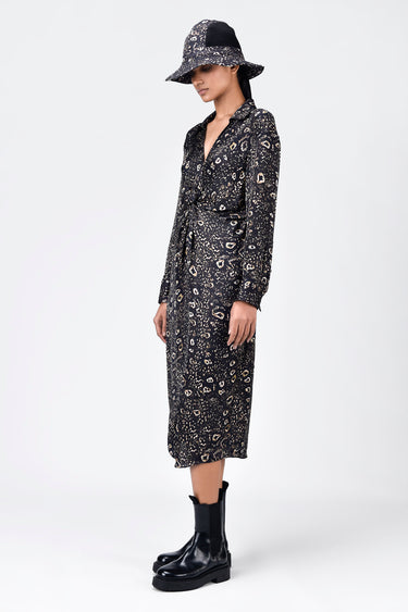 Straight Fit Shirt Dress with Front Knot - Genes Lecoanet Hemant