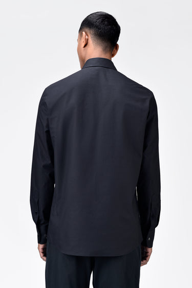Regular Fit Cotton Poplin Shirt with Tropical Appliqué Embroidery