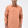 Men's Light Peach Cotton Poplin Regular Fit Button-Up Shirt - Genes Lecoanet Hemant
