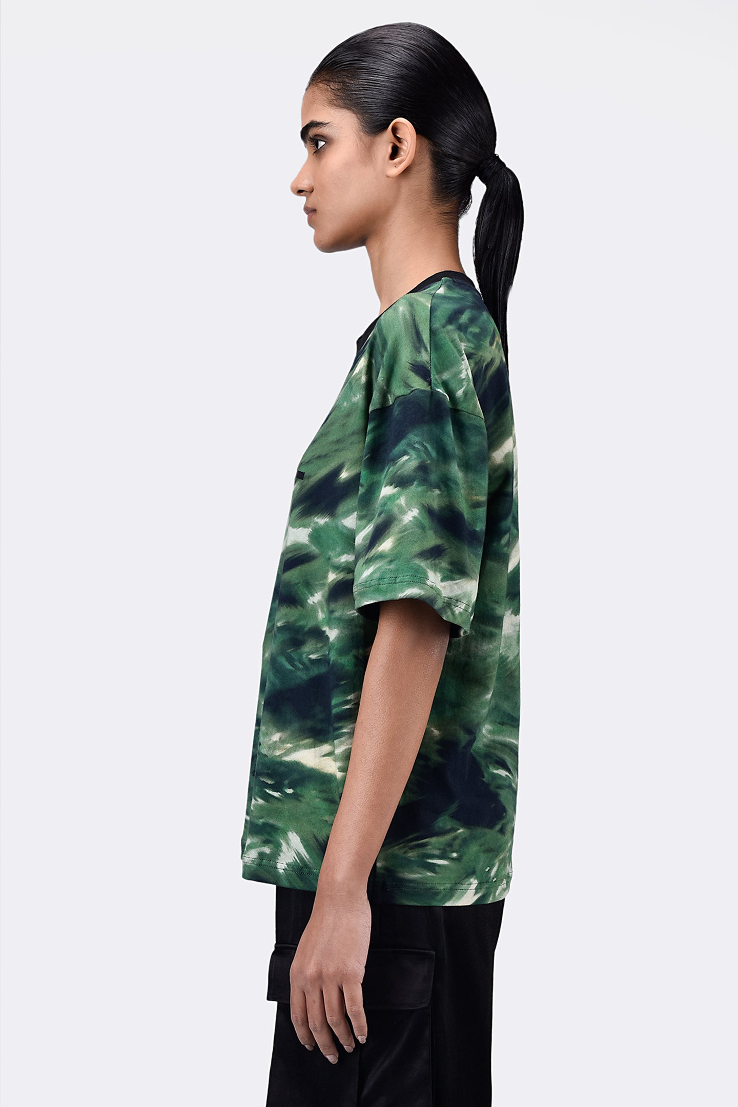Oversized Camouflage Print Crew Neck T-Shirt