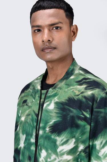 Easy Fit Cotton Pin Corduroy Bomber with Camouflage Print