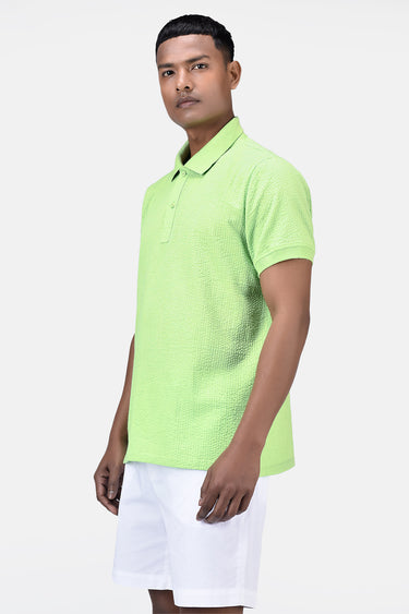 Regular Fit Polo with DTM Collar Mint Green - Genes Lecoanet Hemant