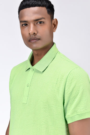 Regular Fit Polo with DTM Collar Mint Green - Genes Lecoanet Hemant