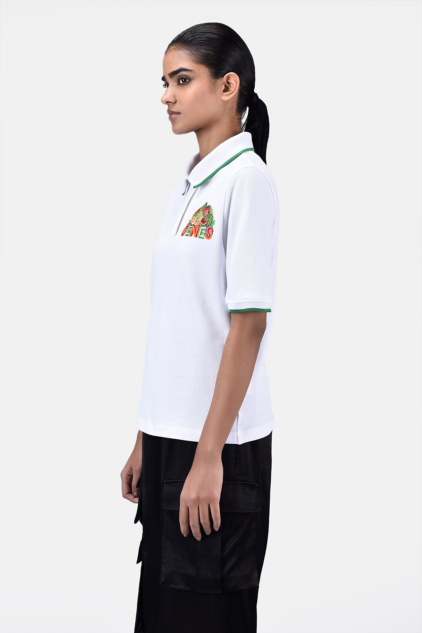 Cotton Pique Polo with Genes Embroidery