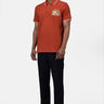 Regular Fit Men's Polo With Genes Fruit Basket Embroidery Coral Orange - Genes Lecoanet Hemant