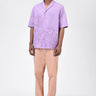 Men's Lavender Cotton Poplin Easy Fit Shirt with Cubon Collar - Genes Lecoanet Hemant