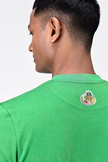 Regular Fit Men's T-Shirt With Genes Fruit Basket Embroidery-Spring Green - Genes Lecoanet Hemant