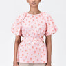 A-Line Top with Voluminous Raglan Sleeves-Coral Orange - Genes Lecoanet Hemant