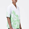 Easy Fit Cotton Poplin Shirt with Sailor Collar and Tropical Print