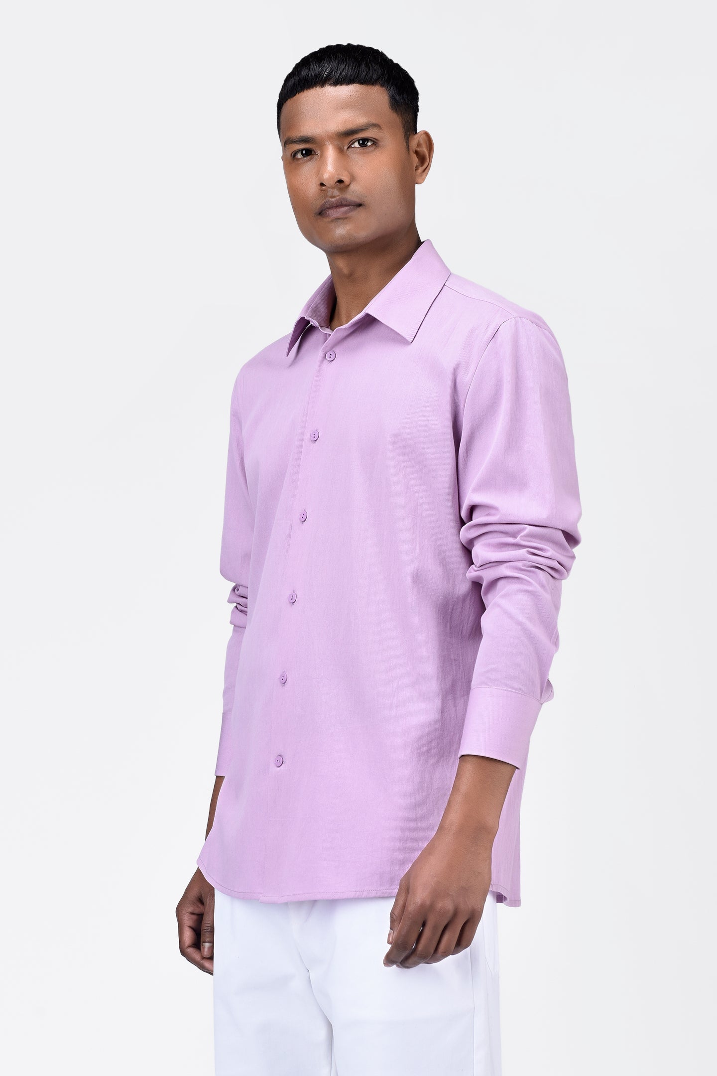 Men's Regular Fit Button Down Shirt with Box Pleat