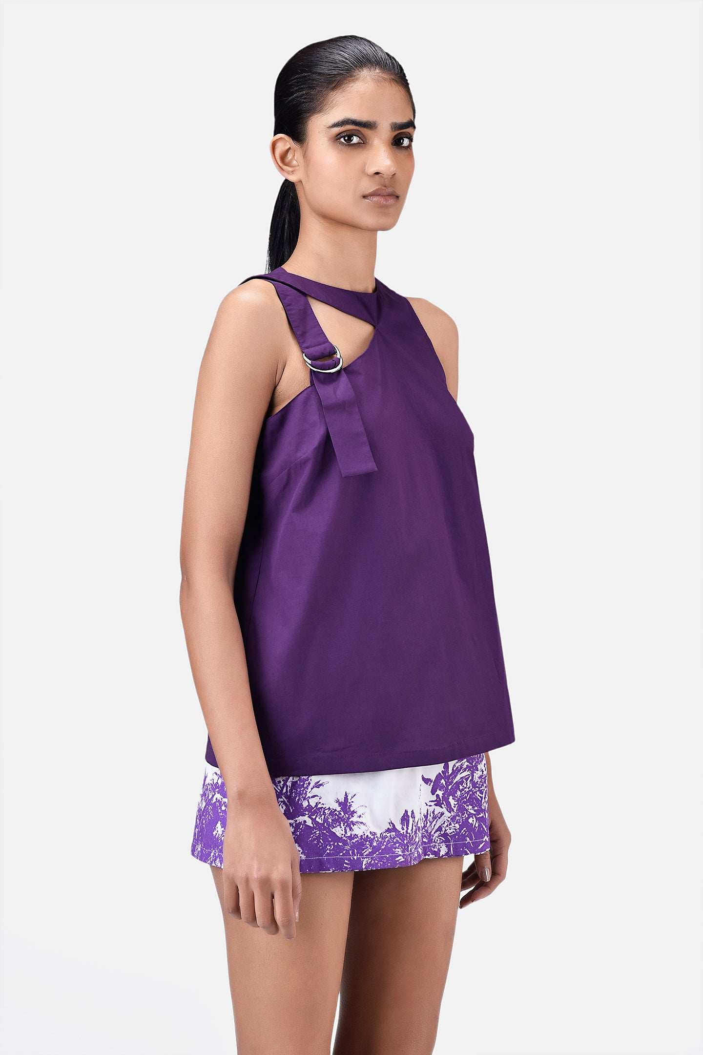 A-Line Sleeveless Dress with Crossover Straps